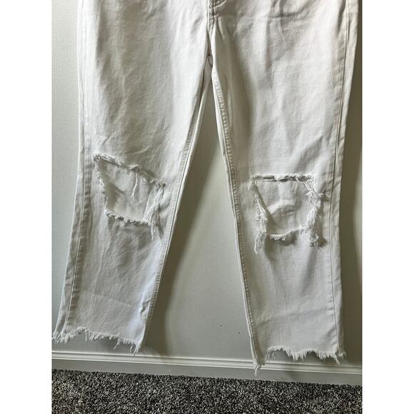 Free People We The Free Maggie white denim distressed jeans women's size 28 - Picture 2 of 5